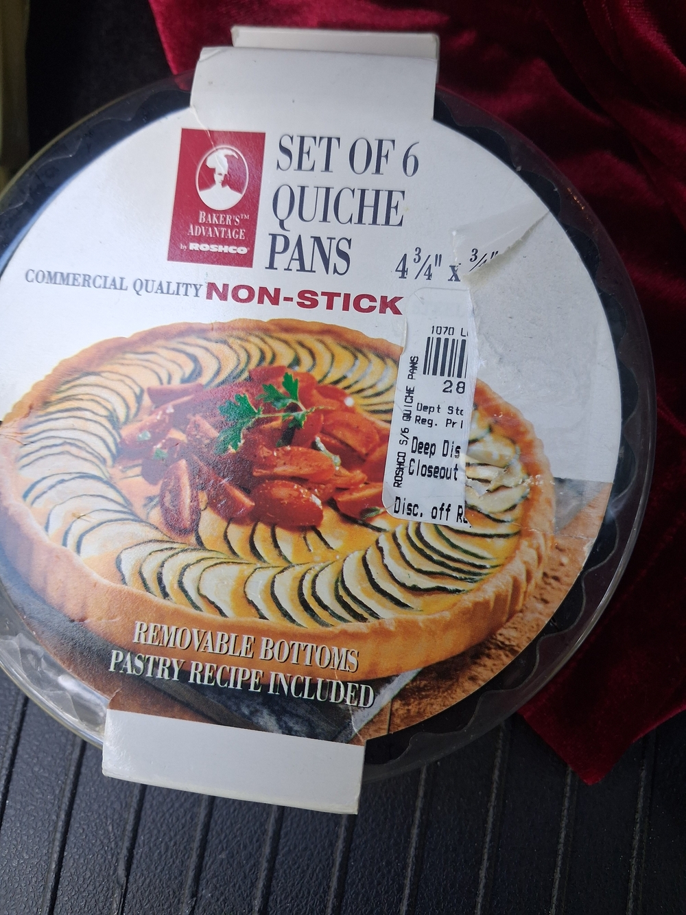 Non-Stick Black Quiche Pans - Set of 6